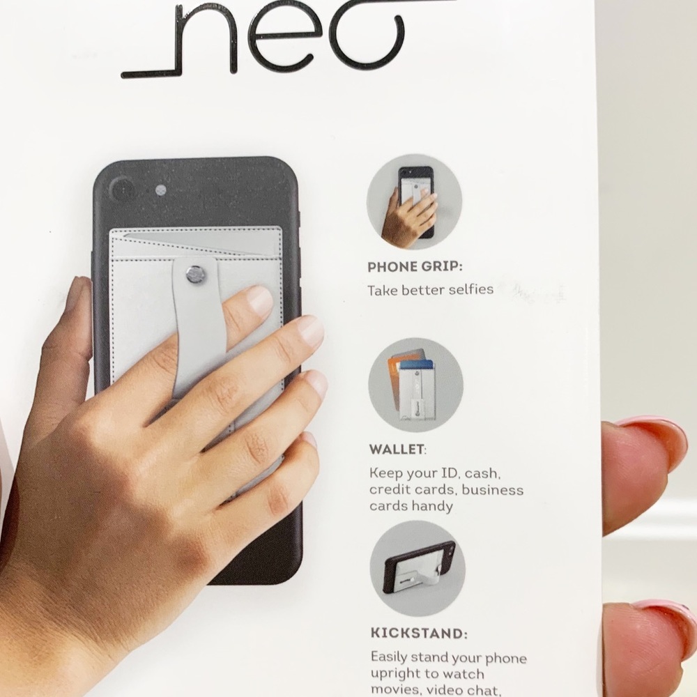 Neo Black universal phone wallet grip stand holder